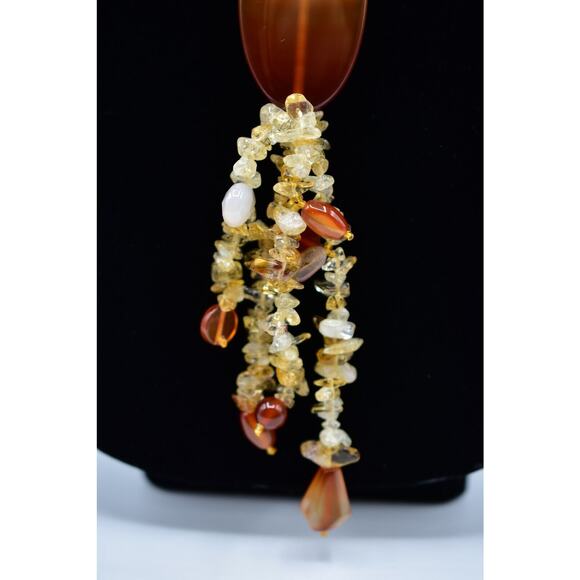 Statement Necklace Alexander Kalifano Heavy Stone Rock Layered Tassel RARE Bin4 - Picture 4 of 12